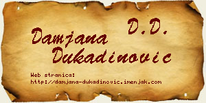 Damjana Dukadinović vizit kartica